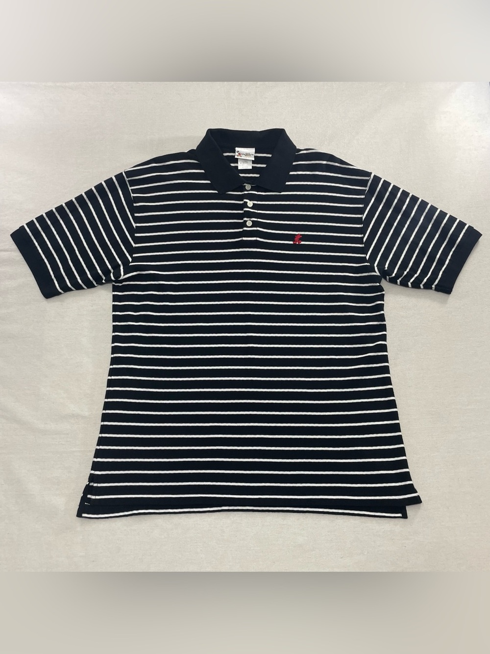 Vintage Y2K Walt Disney World Mickey Mouse Logo Golf Polo Black & White Men's XL